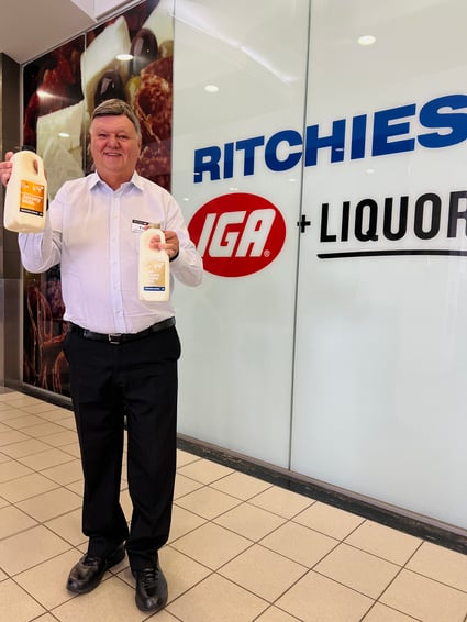 Fred Harrison Ritchies Supermarket IGA - backs Gippsland Jersey Milk